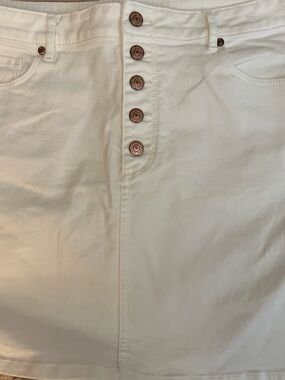 Loft White Jean Skirt